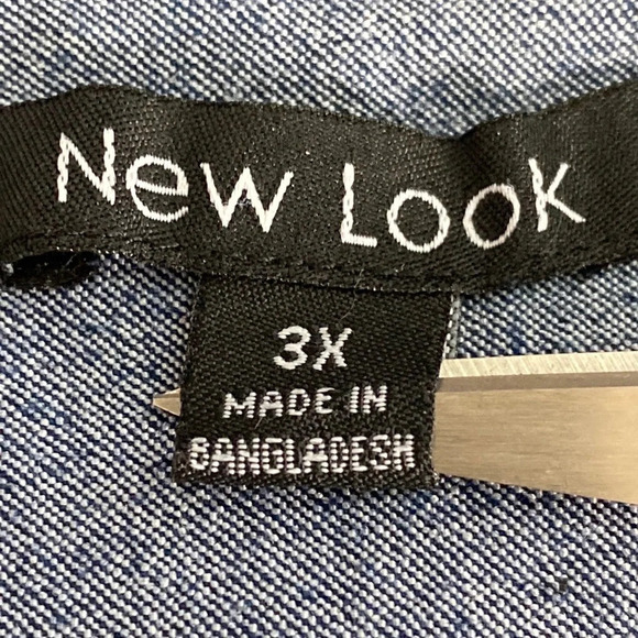 New Look Dark Wash Stretch Denim Button Front Mini Dress Plus Size 3X - Picture 5 of 7